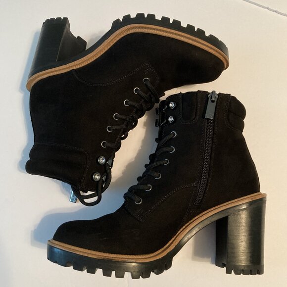 JLO Jennifer Lopez Georga Black Ankle Boots Women sz 6M Rhinestones Side Zippers - Picture 5 of 9